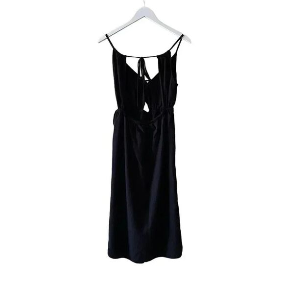 O’Neill Viscose Black Front Tie Straps  Slits Flowy Beach Maxi Womens Dress SZ S - Picture 5 of 16